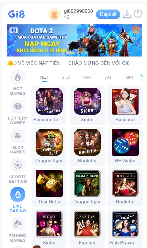 Gi8 có nhiều dịch vụ Casino trực tuyến cho cược thủ